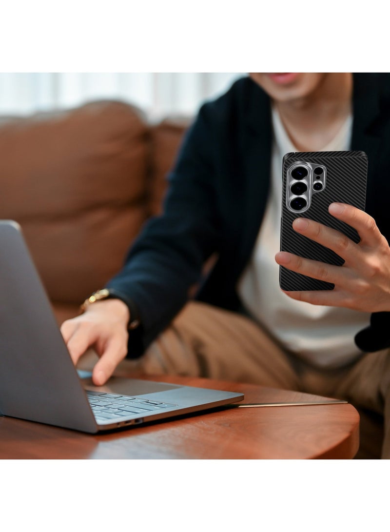 ليفيلو جراب من ألياف الأراميد لهاتف S26 Ultra مع حماية مضادة للرصاص، ومصد مقاوم للصدمات، ومتوافق مع Magsafe، ومختبر ضد السقوط من ارتفاع 4 أقدام، وإطار من سبائك الألومنيوم - أسود - Image 4